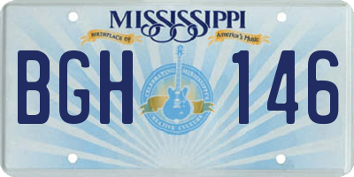 MS license plate BGH146