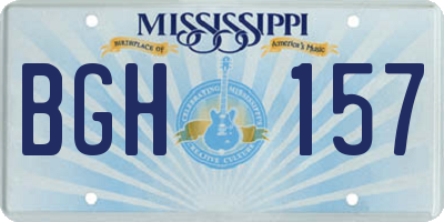 MS license plate BGH157