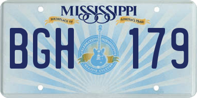 MS license plate BGH179