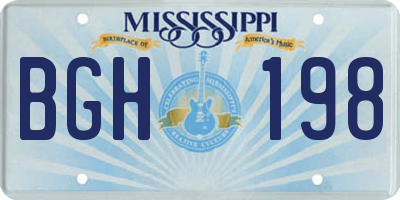 MS license plate BGH198