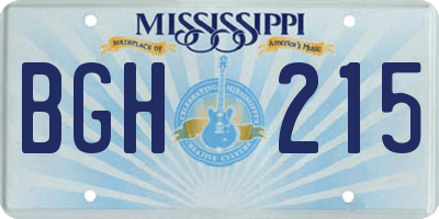 MS license plate BGH215