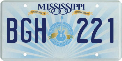 MS license plate BGH221