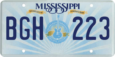 MS license plate BGH223