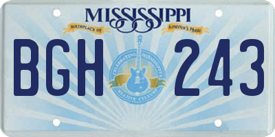MS license plate BGH243