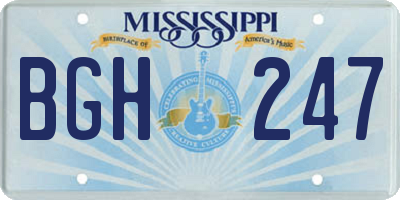 MS license plate BGH247