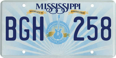 MS license plate BGH258