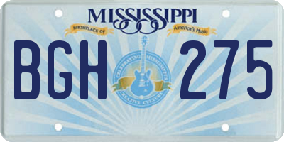 MS license plate BGH275