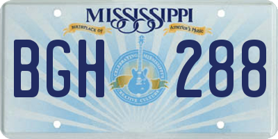 MS license plate BGH288