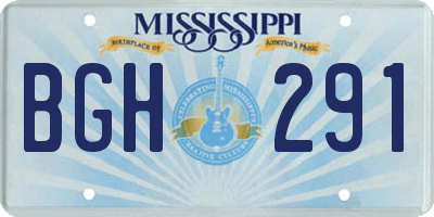 MS license plate BGH291