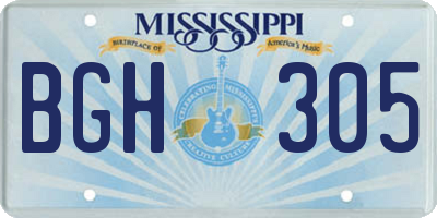 MS license plate BGH305