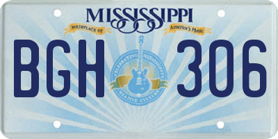 MS license plate BGH306