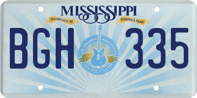 MS license plate BGH335