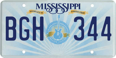 MS license plate BGH344
