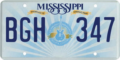 MS license plate BGH347