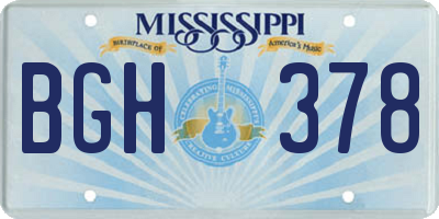 MS license plate BGH378