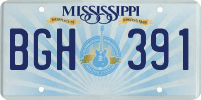 MS license plate BGH391
