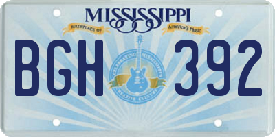 MS license plate BGH392