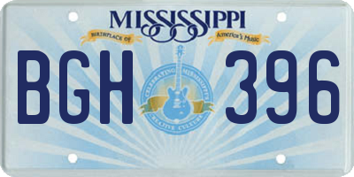 MS license plate BGH396