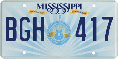 MS license plate BGH417