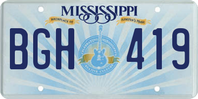 MS license plate BGH419
