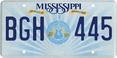 MS license plate BGH445