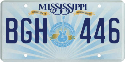 MS license plate BGH446