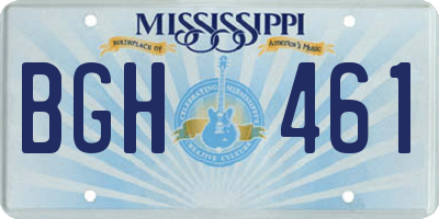 MS license plate BGH461