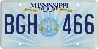 MS license plate BGH466