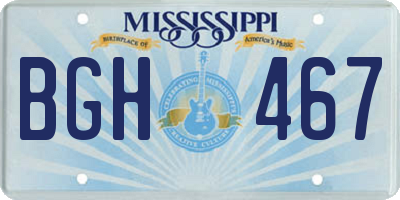 MS license plate BGH467