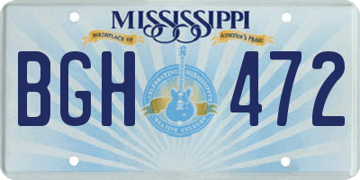MS license plate BGH472