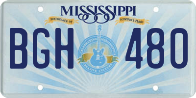 MS license plate BGH480