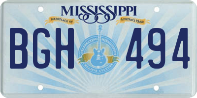 MS license plate BGH494