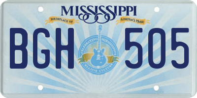 MS license plate BGH505
