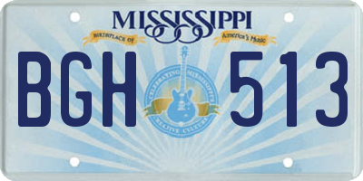MS license plate BGH513