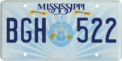 MS license plate BGH522