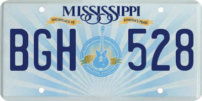 MS license plate BGH528