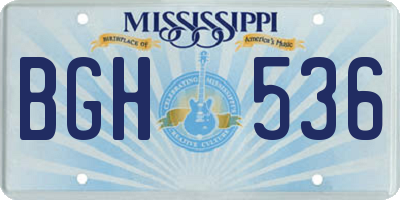 MS license plate BGH536