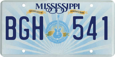 MS license plate BGH541