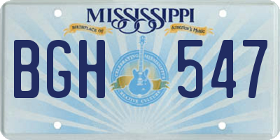 MS license plate BGH547