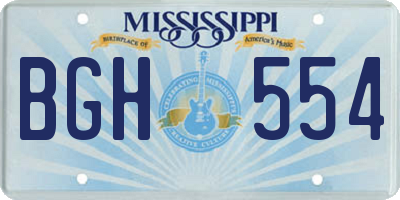 MS license plate BGH554
