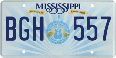 MS license plate BGH557