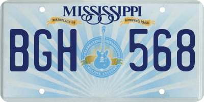 MS license plate BGH568