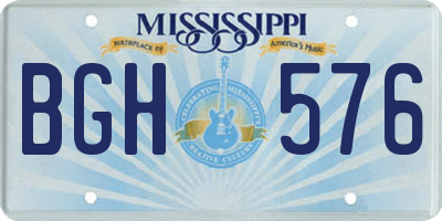 MS license plate BGH576