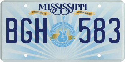 MS license plate BGH583