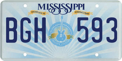 MS license plate BGH593