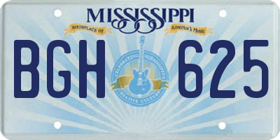 MS license plate BGH625