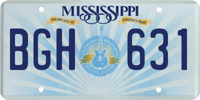 MS license plate BGH631