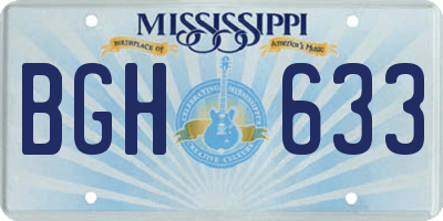MS license plate BGH633