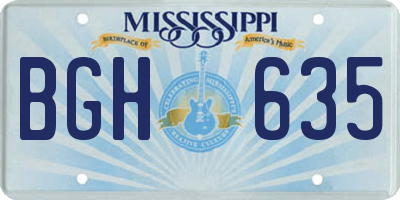 MS license plate BGH635