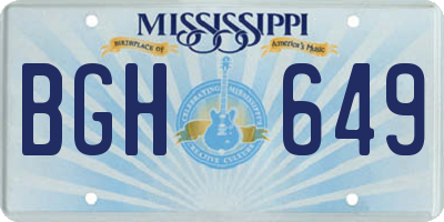 MS license plate BGH649